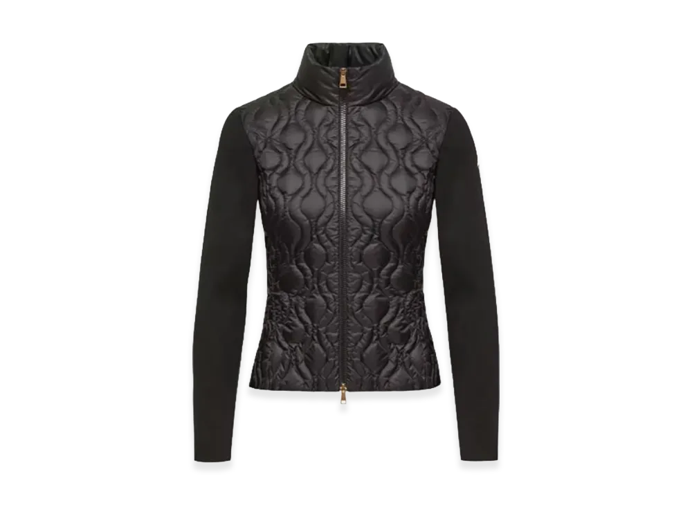 MONCLER Women's Cotton Padded Zip-Up Cardigan "Black"