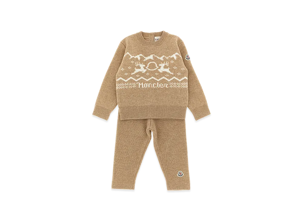 MONCLER Kids Cervo Sweater And Leggings Set "Beige"