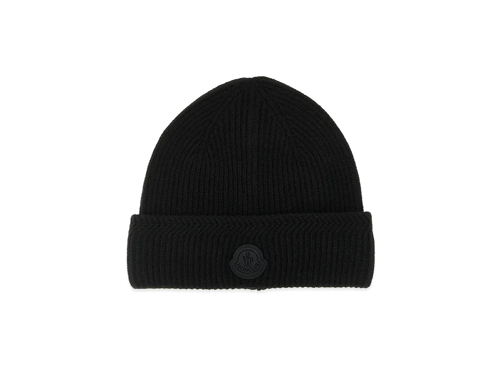 MONCLER Brioche Half Stitch Cap "Black"