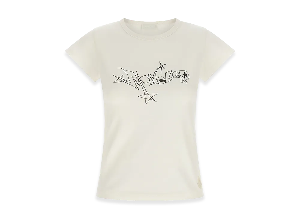 MONCLER Women's Graphic Print T-Shirt "White"