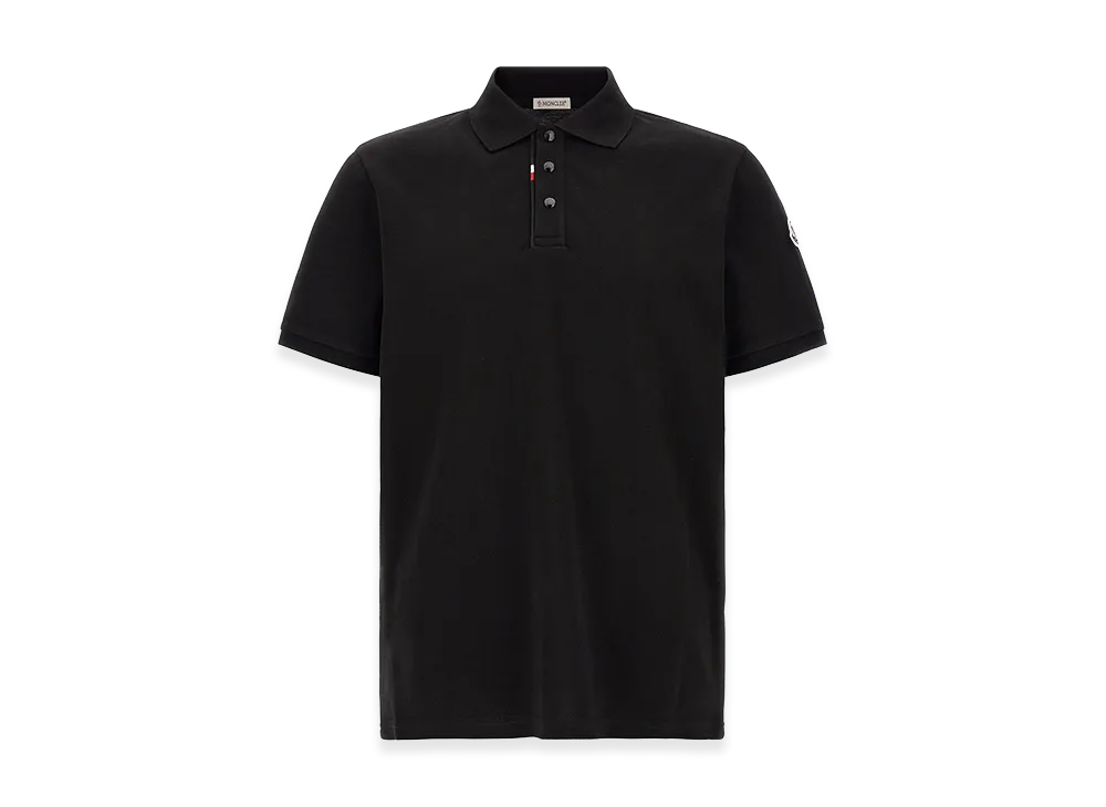 MONCLER Tricolor Detail Polo Shirt "Black"
