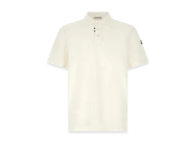 MONCLER Logo Patch Polo Shirt "White"
