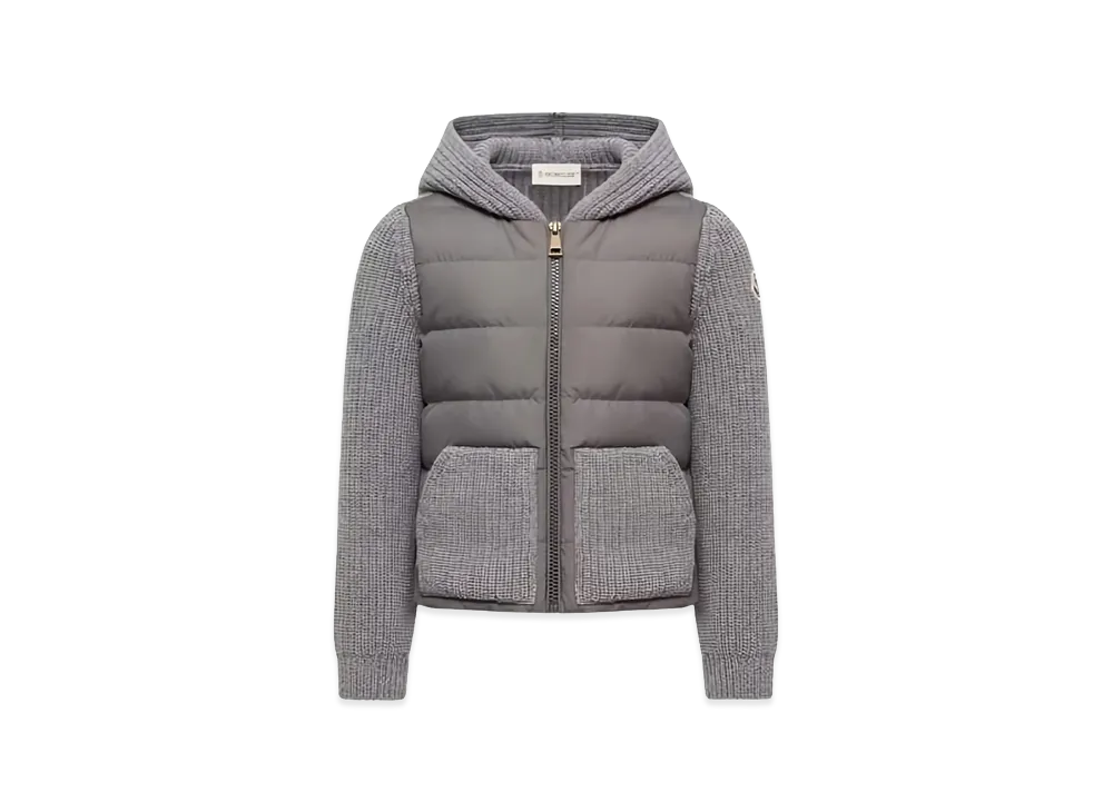 MONCLER Kids Padded Wool And Cashmere Cardigan "Gray"