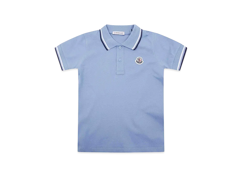 MONCLER Kids Short Sleeves Polo Shirt "Blue"