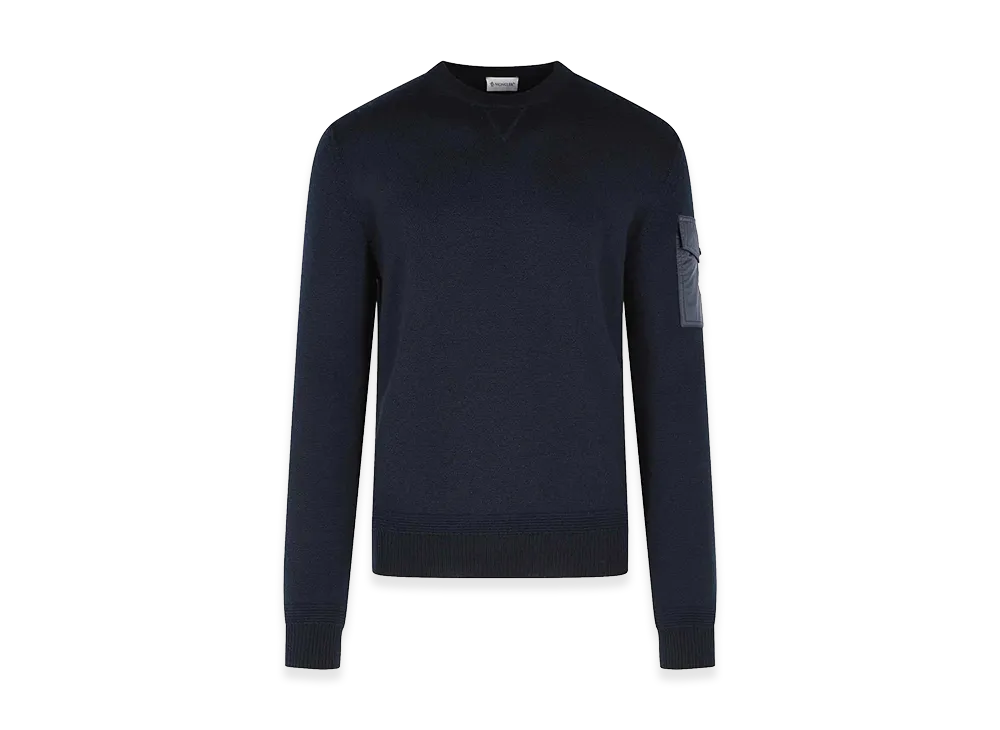 MONCLER Tricot Virgin Wool Sweatshirt "Blue"
