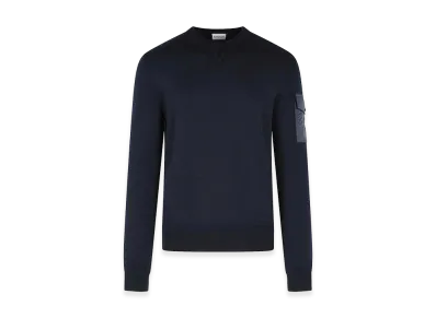 MONCLER Tricot Virgin Wool Sweatshirt "Blue"