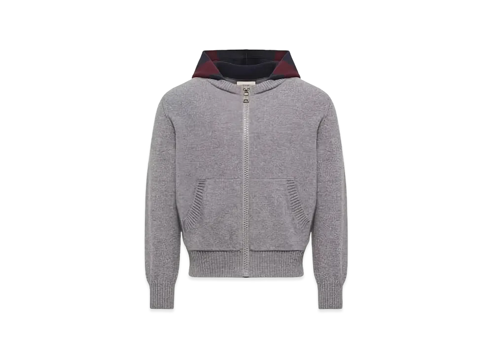 MONCLER Kids Hooded Knit Cardigan "Gray"