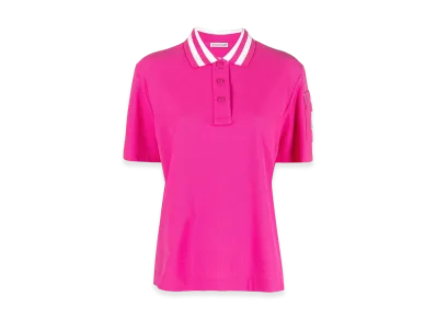 MONCLER Women's Logo Cotton Polo Shirt "Fuchsia"