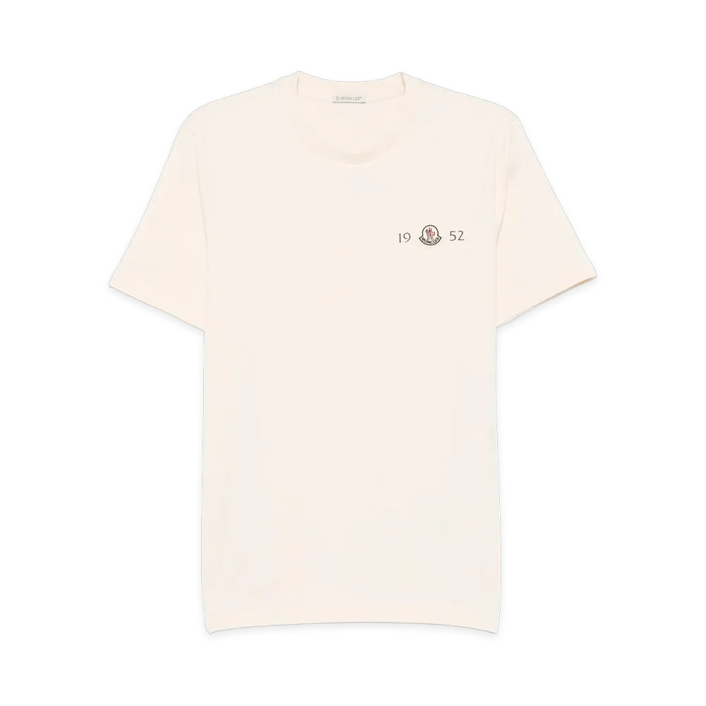 MONCLER T-Shirt Logata In Cotone "White"