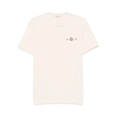 MONCLER T-Shirt Logata In Cotone "White"