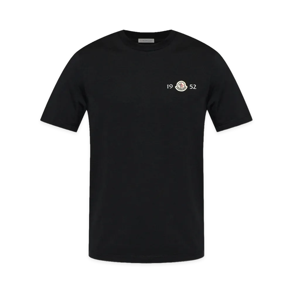 MONCLER T-Shirt Logata In Cotone "Black"
