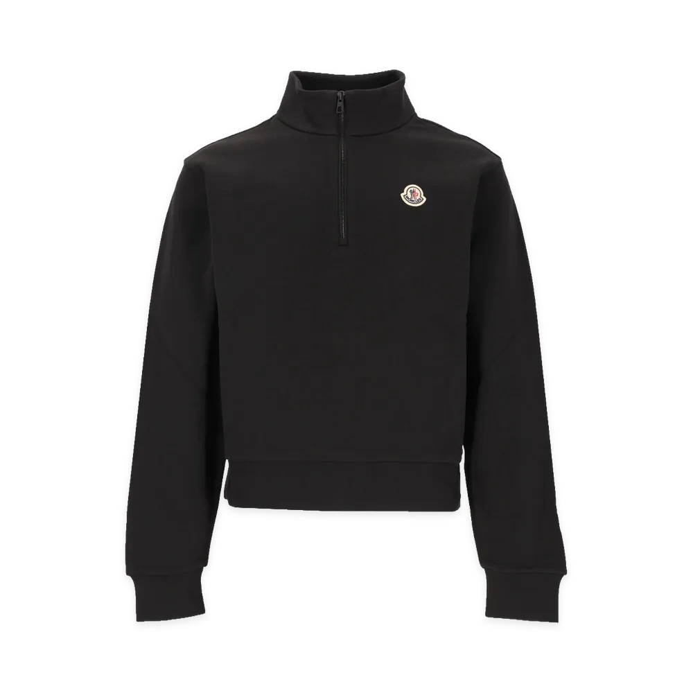 MONCLER Cotton Zip-Up Sweatshirt With Logo "Black"