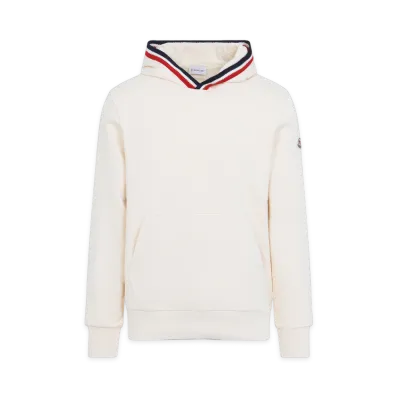 MONCLER Felpa Con Cappuccio Con Profili A Righe "Beige"