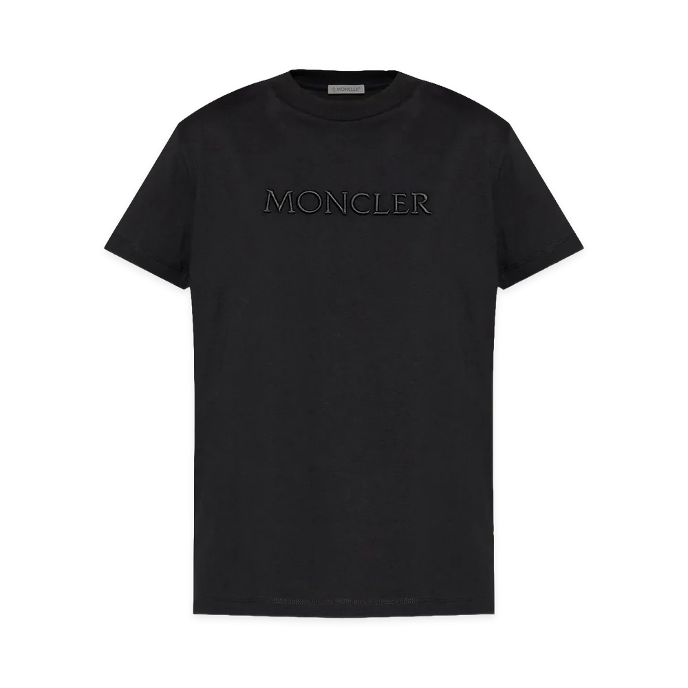 MONCLER Women's T-Shirt Logo Ricamato "Black"