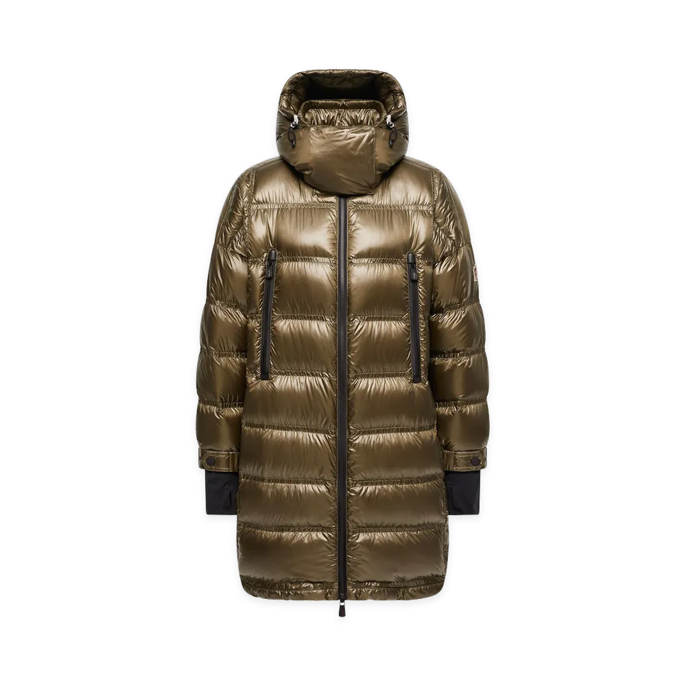 MONCLER GRENOBLE Women's Piumino Lungo Rochelairs Con Cappuccio "Green"