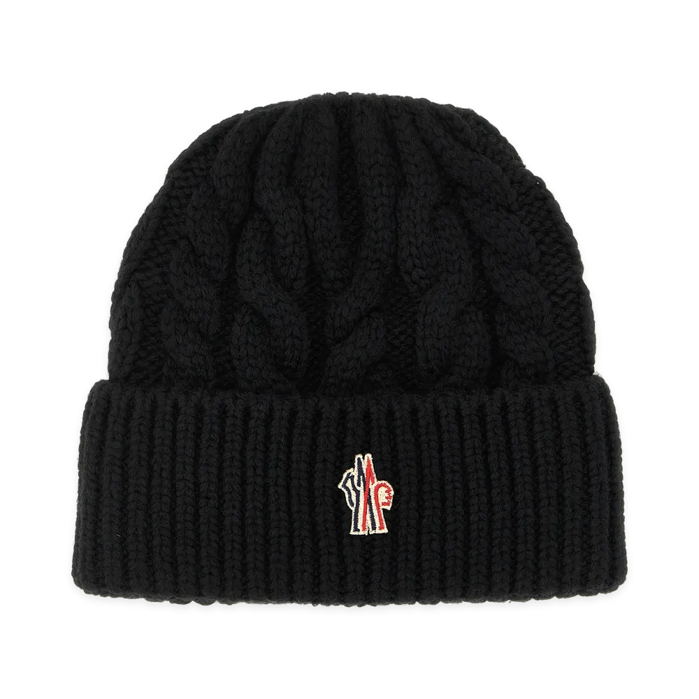 MONCLER Women's Logo Patch Beanie "Black"