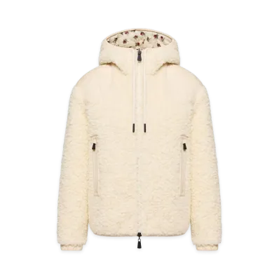 MONCLER Women's Reversible Padded Hooded Zip-Up Teddy Sweatshirt "Nude/Neutrals"