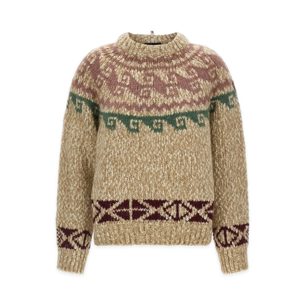 MONCLER Women's Jacquard Sweater "Beige"