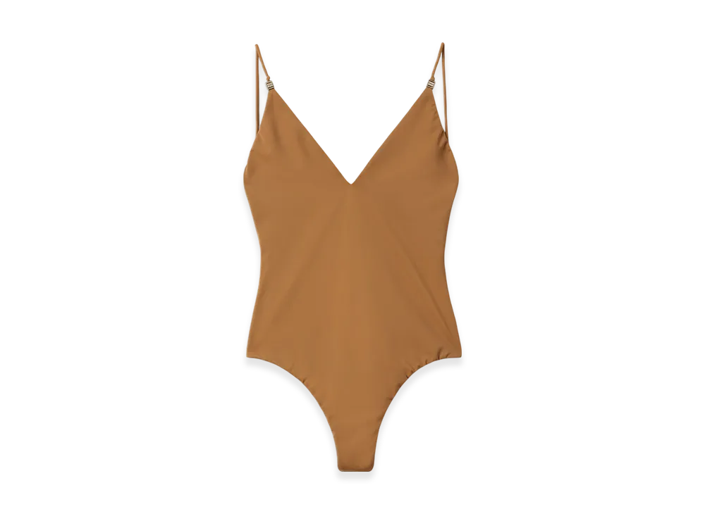 MIU MIU Women's One-Piece Swimsuit "Cork Beige"