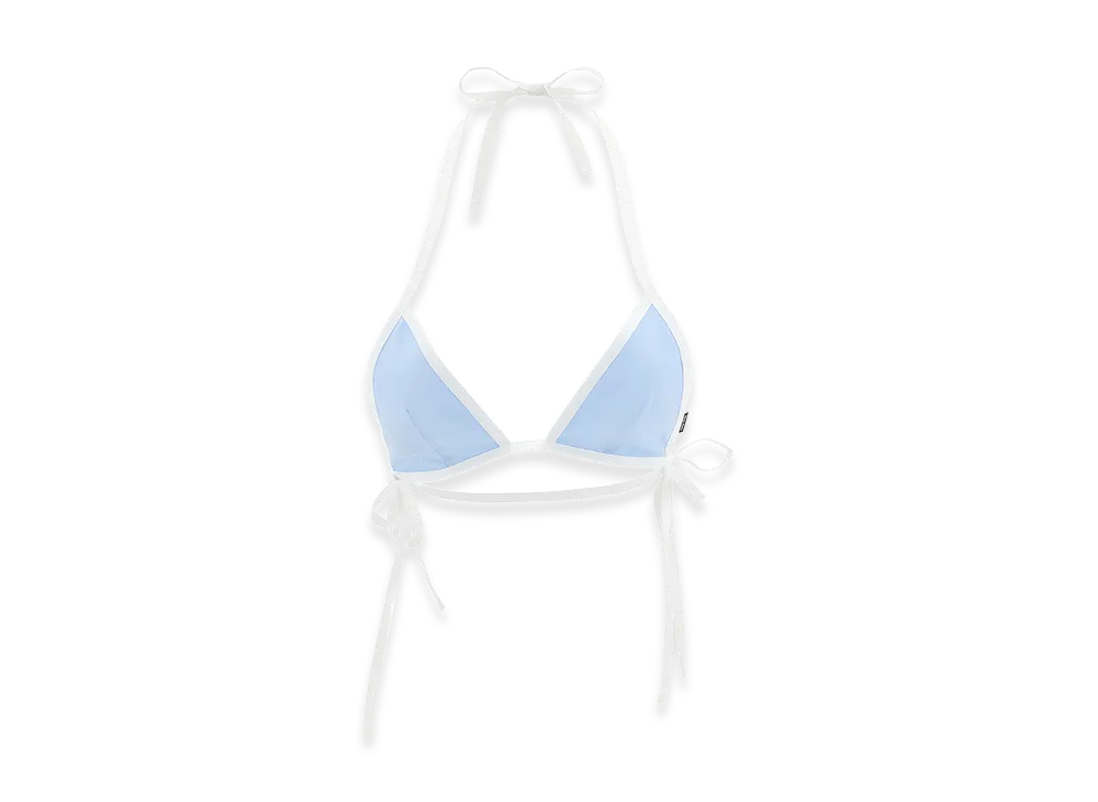 MIU MIU Women's Poplin Bikini Top "Light Blue"