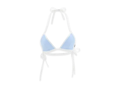 MIU MIU Women's Poplin Bikini Top "Light Blue"