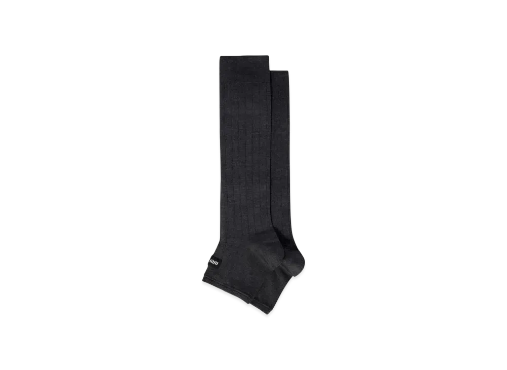 MIUMIU Women's Silk Knee-High Socks "Gray"