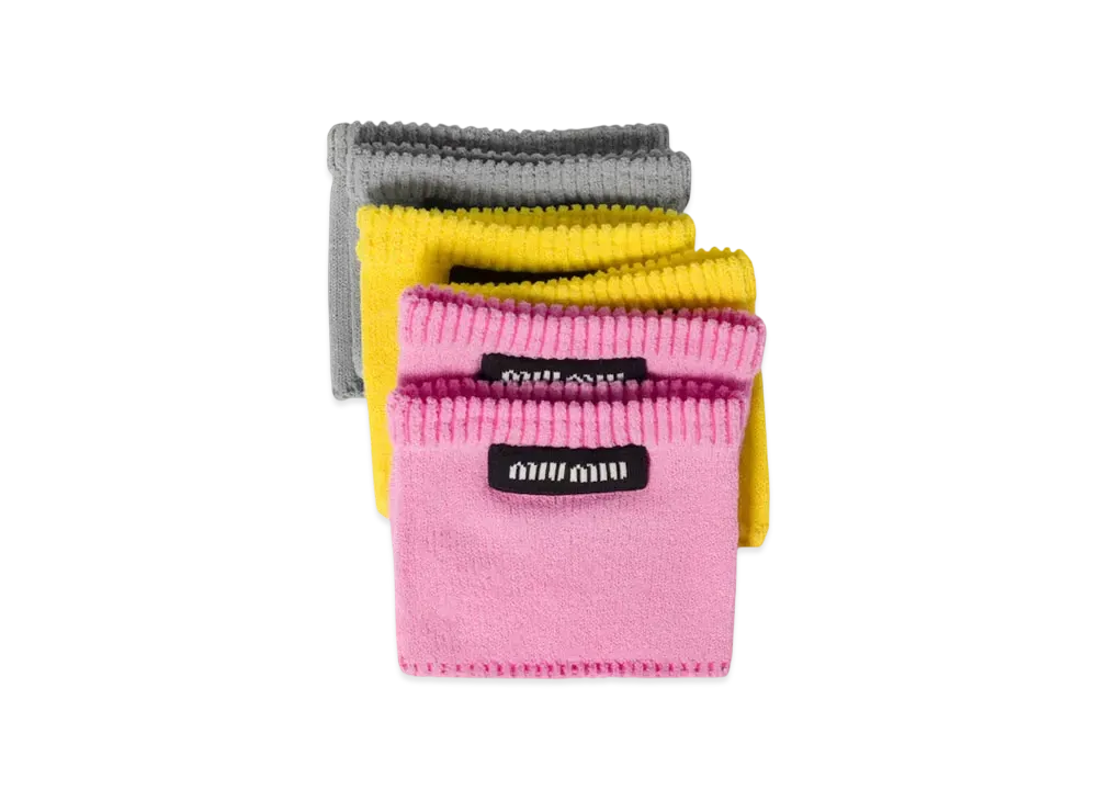 MIUMIU Women's Viscose Socks "Grey/Yellow/Pink"