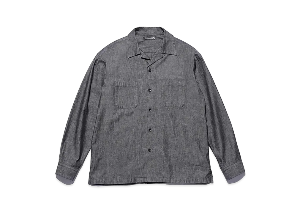MINEDENIM 506 Chambray Open Collar L/S SH "Grey"