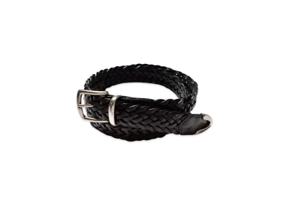 MINEDENIM Pull Up Leather Mesh Belt "Black"