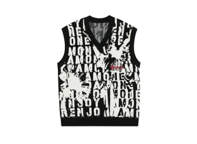 MR. ENJOY DA MONEY Angel Letters Knit Vest "Black"