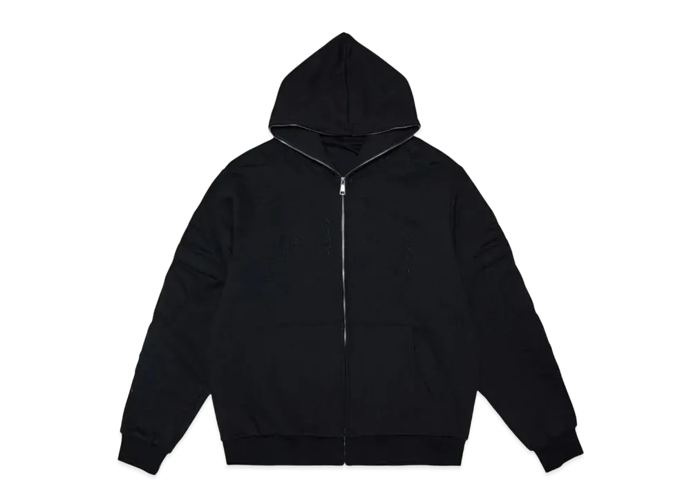 MR. ENJOY DA MONEY Sponge Filling Embroidered Zip Hoodie "Black"
