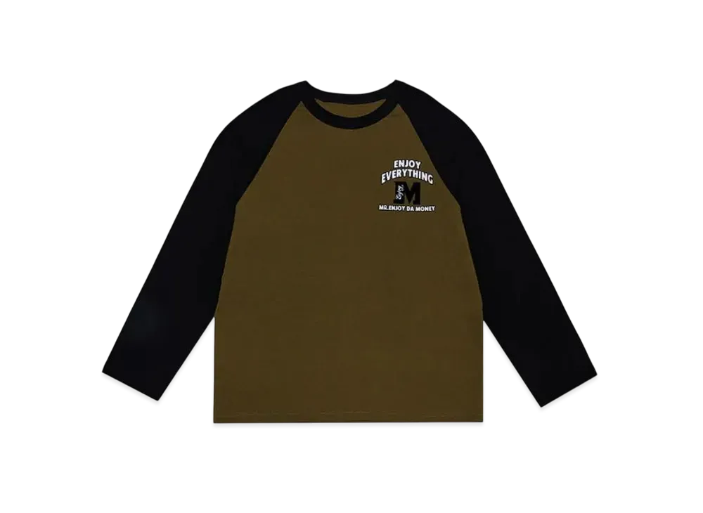 MR. ENJOY DA MONEY Emotional Printing Stamps Shoulder Sleeve "Dark Brown"