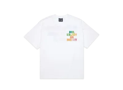 MR. ENJOY DA MONEY Rainbow Embroidery Short Sleeves "White"