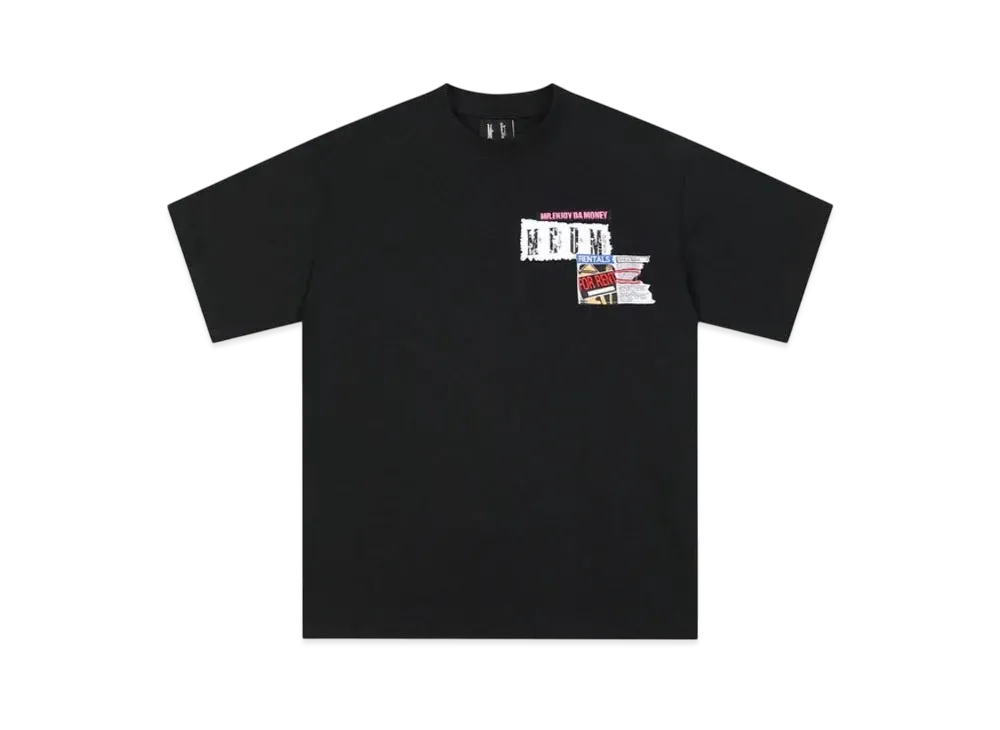 MR. ENJOY DA MONEY Patch Embroidery Short Sleeved Tee "Black"