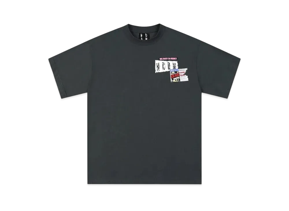 MR. ENJOY DA MONEY Patch Embroidery Short Sleeved Tee "Grey"