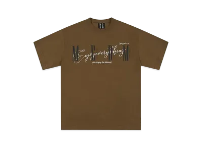 MR. ENJOY DA MONEY Horizontal Logo Handwritten Short Sleeve "Brown"