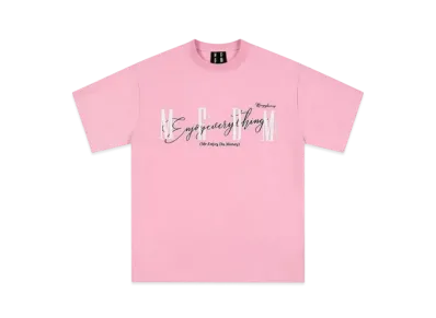 MR. ENJOY DA MONEY Horizontal Logo Handwritten Short Sleeve "Light Pink"