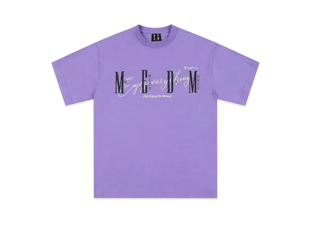 MR. ENJOY DA MONEY Horizontal Logo Handwritten Short Sleeve "Purple"
