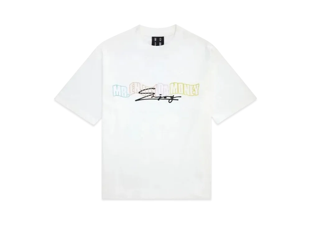 MR. ENJOY DA MONEY Spread Diamond Printed Short Sleeves "White"