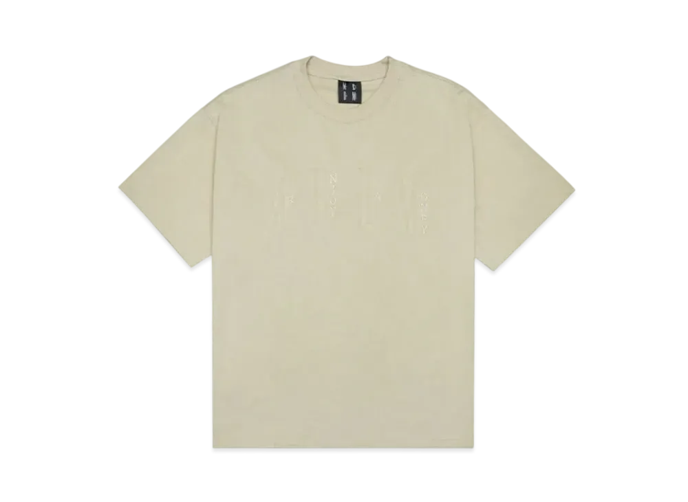 MR. ENJOY DA MONEY Sponge Fills Over Convex Short Sleeves "Beige"