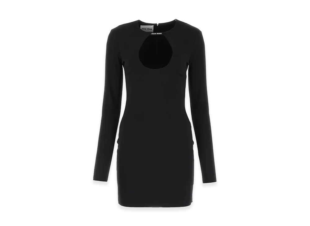 MIU MIU Women's Stretch Nylon Mini Dress "Black"