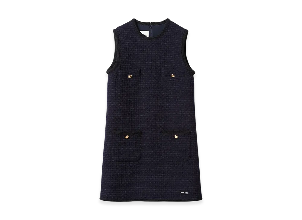 MIU MIU Women's Tweed Mini Dress "Navy"