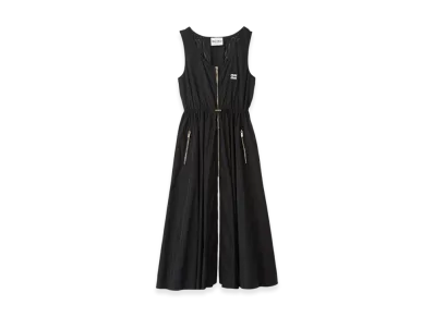 MIU MIU Women's Sleeveless Technical Silk Dress "Black"