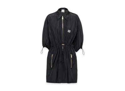 MIU MIU Women's Cotton and Silk Mini Dress "Colonial Beige"