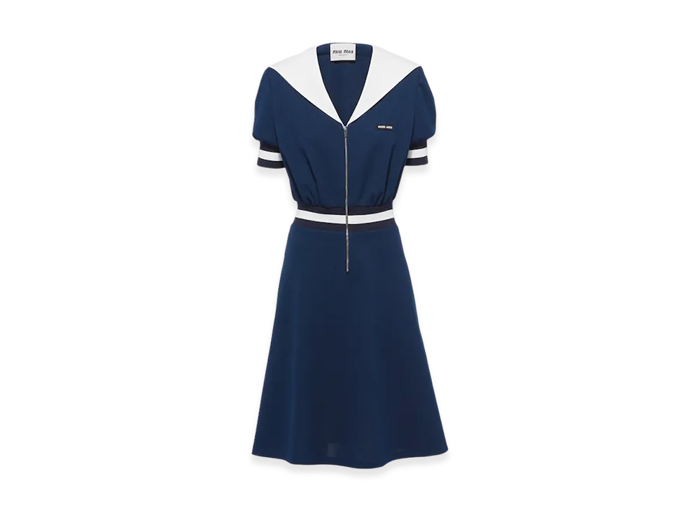 MIU MIU Women's Pique Dress "Navy"