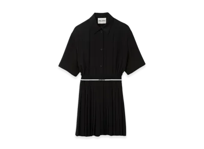 MIU MIU Women's Crepe De Chine Mini Dress "Black"