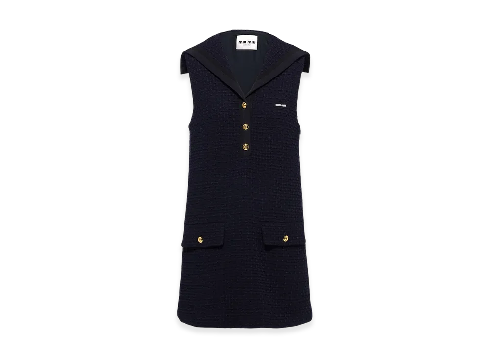 MIU MIU Women's Tweed Mini Dress "Navy"