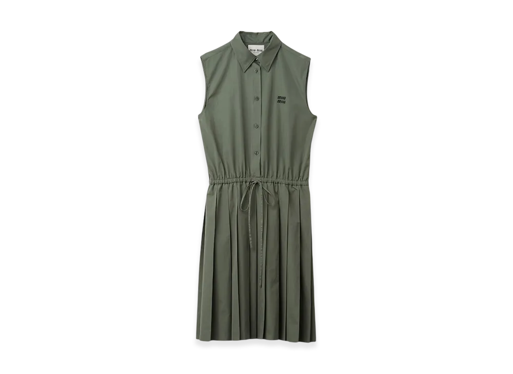 MIU MIU Women's Poplin Dress "Forest Green"