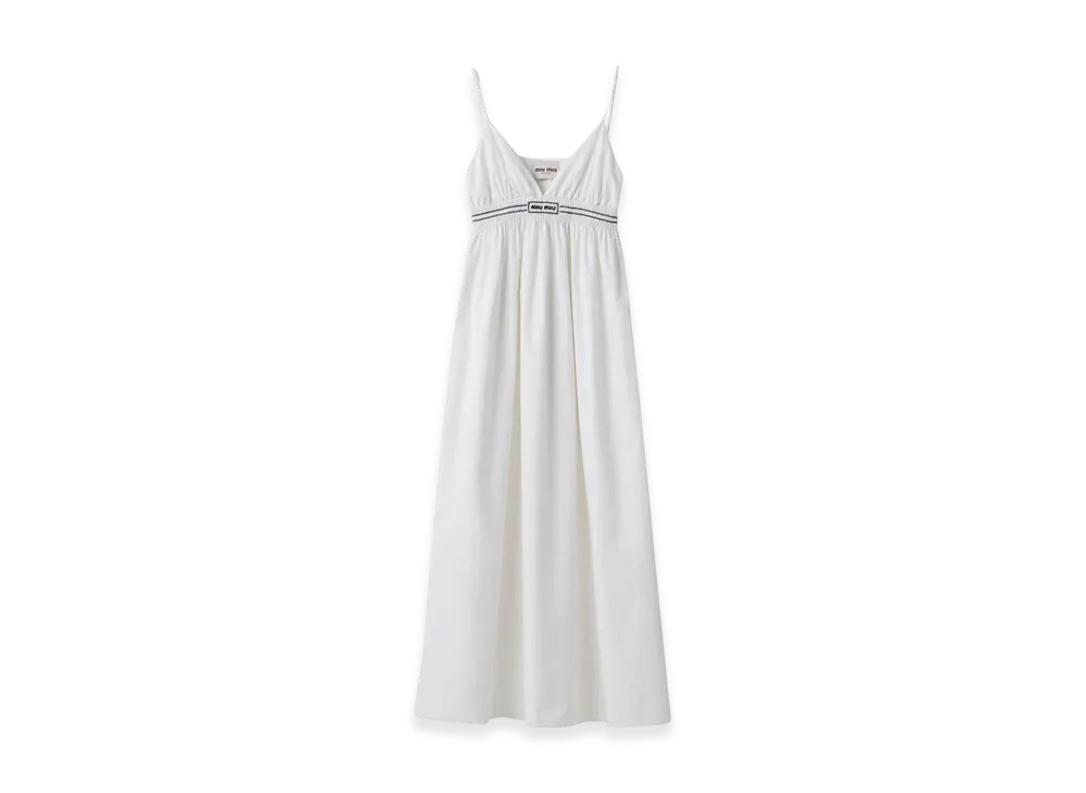MIU MIU Women's Poplin Long Dress "White"