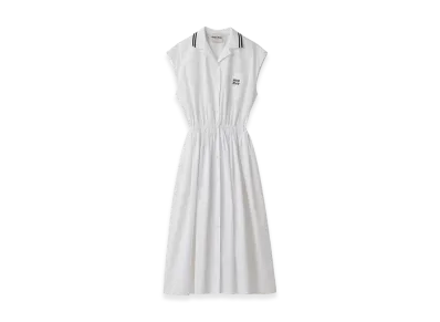 MIU MIU Women's Poplin Midi Dress "White"